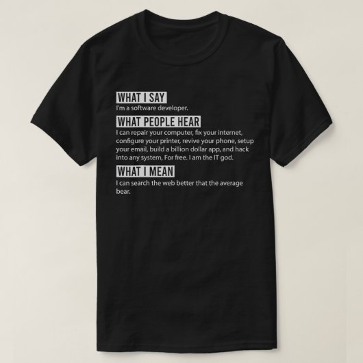 In een software ontwikkelaar grappig programmeerpr t-shirt (Design voorkant)