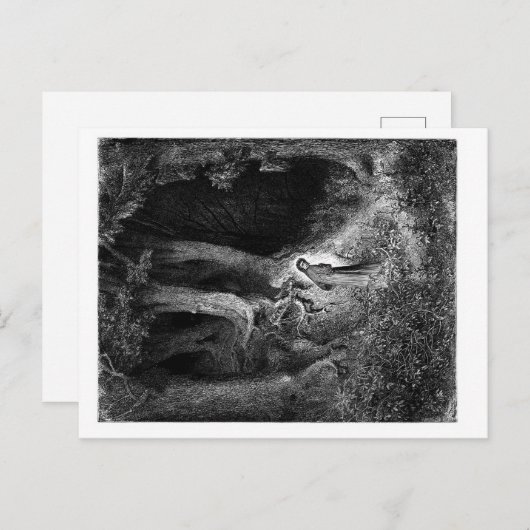 in een somber hout briefkaart (Voorkant / Achterkant)