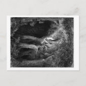 in een somber hout briefkaart (Voorkant)