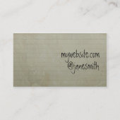 In een stuk papier visitekaartje (Achterkant)