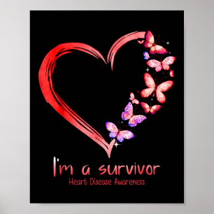 In een Survivor Heart Disease Awareness Month Red  Poster
