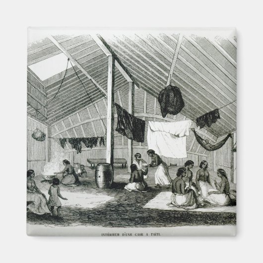 In een Tahitan Hut Magneet (Voorkant)