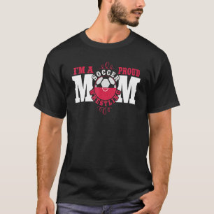 In een trots voetbal worstelen mam t-shirt