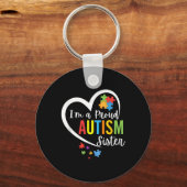 In een trotse autisme zuster liefde hart autisme A Sleutelhanger (Voorkant)