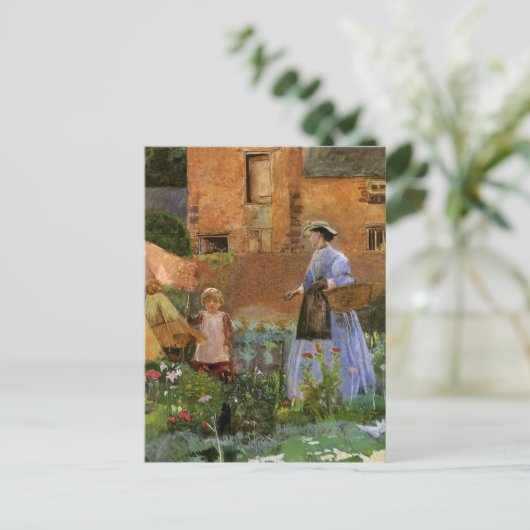 In een tuin in Cookham door George John Pinwell Briefkaart (Staand voorkant)