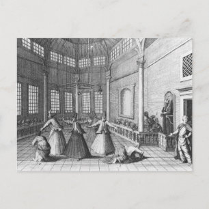 In een Turkse moskee, illustratie Briefkaart