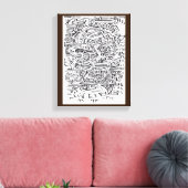 In een Tussen-plaats, india inkttekening Canvas Afdruk (Insitu (Woonkamer))