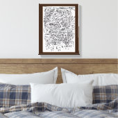 In een Tussen-plaats, india inkttekening Canvas Afdruk (Insitu (Slaapkamer))