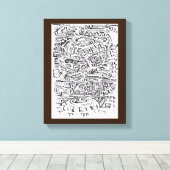 In een Tussen-plaats, india inkttekening Canvas Afdruk (Insitu (Houten vloer))