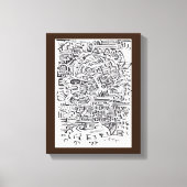 In een Tussen-plaats, india inkttekening Canvas Afdruk (Voorkant)