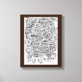 In een Tussen-plaats, india inkttekening Canvas Afdruk