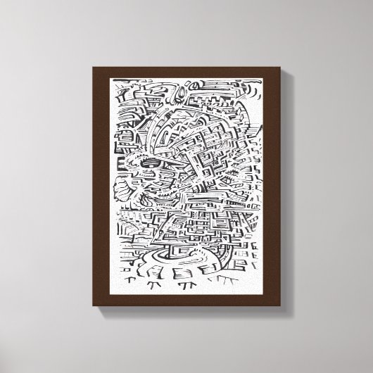 In een Tussen-plaats, india inkttekening Canvas Afdruk (Voorkant)