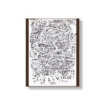 In een Tussen-plaats, india inkttekening