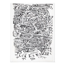 In een Tussen-plaats, india inkttekening