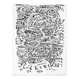 In een Tussen-plaats, india inkttekening Foto Afdruk