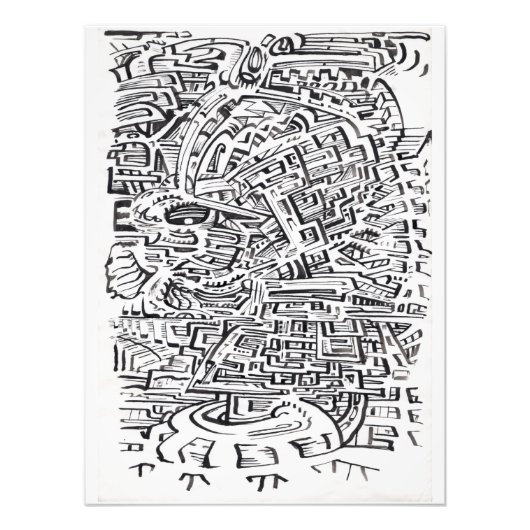 In een Tussen-plaats, india inkttekening Foto Afdruk (Voorkant)