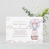 In een uitnodiging voor een Cloud Baby Shower (Staand voorkant)