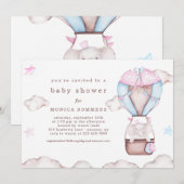 In een uitnodiging voor een Cloud Baby Shower (Voorkant / Achterkant)