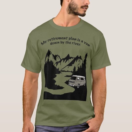 In een van beneden door de rivier de Camping wonen T-shirt (Voorkant)