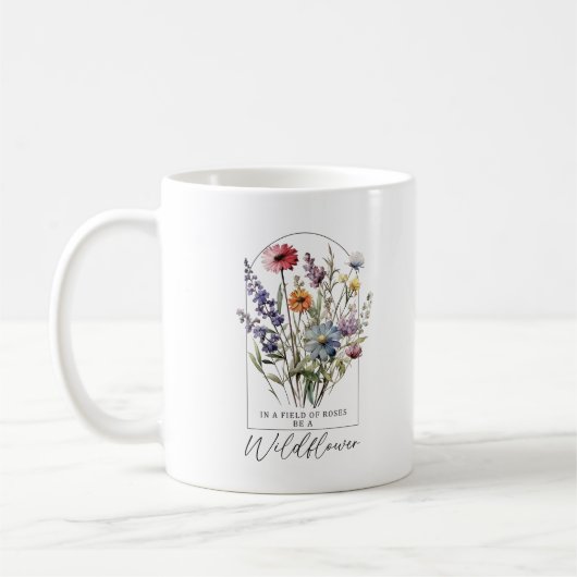 In een veld van Rozen Be Wildflower Custom Monogra Koffiemok (Links)