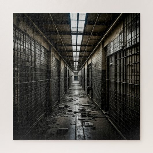 In een verlaten gevangenis legpuzzel (Verticaal)