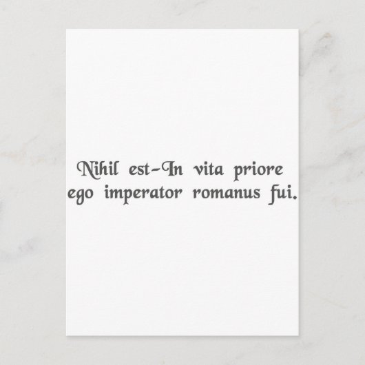In een vorig leven was ik een Romeinse keizer. Briefkaart (Voorkant)
