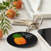 In een wereld van appels, wees een ananas! sleutelhanger (Zijkant)