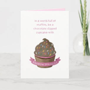 In een wereld van Muffins is een Cupcake Birthday Kaart