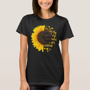 In een wereld vol oma's is een thema zonnebloem t-shirt