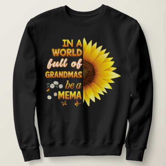 In een wereld vol oma's word Mema Sunflower Trui (Design voorkant)