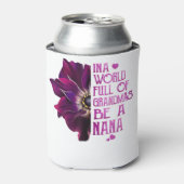 In een wereld vol oma's zijn NaNa-Paarse Anemone Blikjeskoeler (Blikje Voorkant)