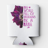 In een wereld vol oma's zijn NaNa-Paarse Anemone Blikjeskoeler (Achterkant)