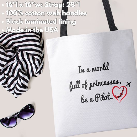 In een wereld vol prinsessen door een piloot, posi tote bag