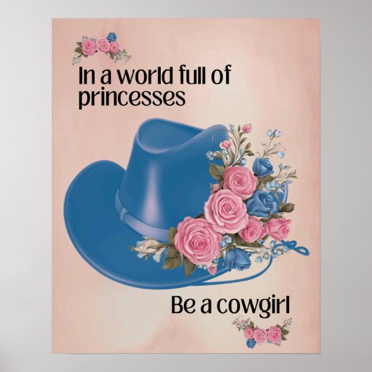 In een wereld vol prinsessen een cowgirl poster (Voorkant)