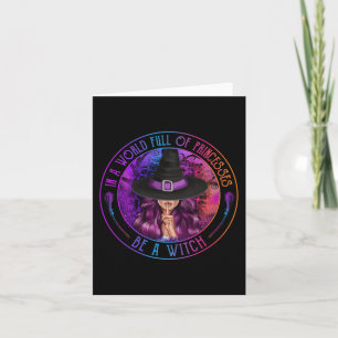 In een wereld vol prinsessen is een heks-halloween kaart
