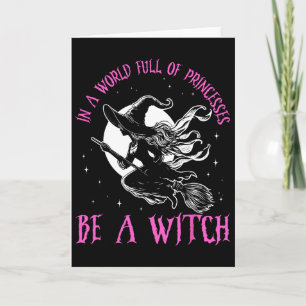 In een wereld vol prinsessen is een heks-halloween kaart