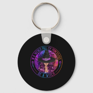 In een wereld vol prinsessen is een heks-halloween sleutelhanger