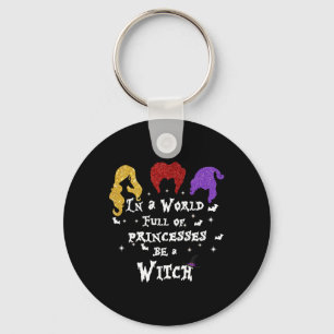 In een wereld vol prinsessen is een heks-halloween sleutelhanger