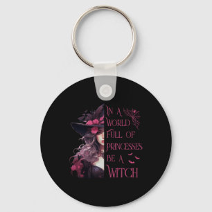 In een wereld vol prinsessen is een heks-halloween sleutelhanger