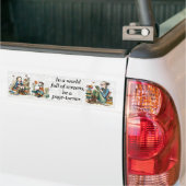 "In een wereld vol schermen, wees een page-turner" Bumpersticker (Op Truck)