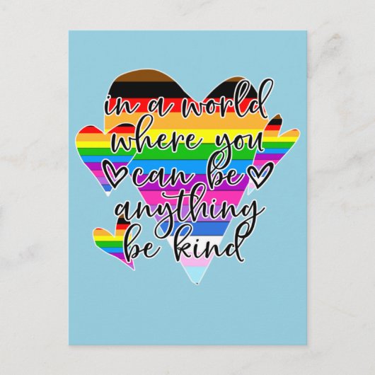 In een wereld waar je alles kunt zijn briefkaart (Voorkant)