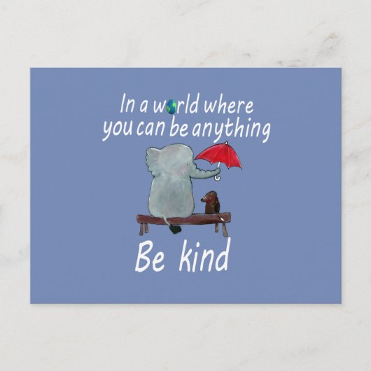 In een wereld waar je alles kunt zijn briefkaart (Voorkant)