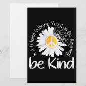 In een wereld waar je alles kunt zijn, is vrede briefpapier (Voorkant / Achterkant)