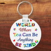 In een wereld waar je alles kunt zijn sleutelhanger (Voorkant)