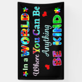 In een wereld waar je alles kunt zijn spandoek (Verticaal)