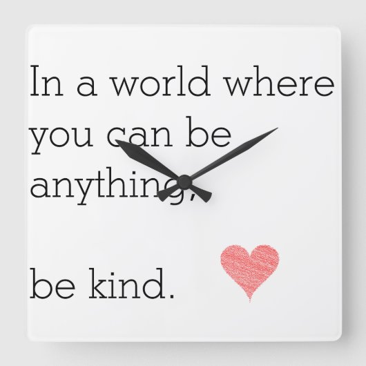 In een wereld waar je alles kunt zijn vierkante klok (Voorkant)