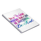 In een wereld waar je iets kunt zijn... Wees aardi Notitieboek (Rechterzijde)