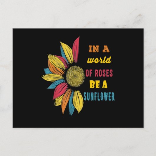 In een wereld waarin rozen een zonnebloem zijn briefkaart (Voorkant)