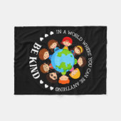 In een wereld wees aardige kinderen aarde wereld a fleece deken (Voorkant (Horizontaal))
