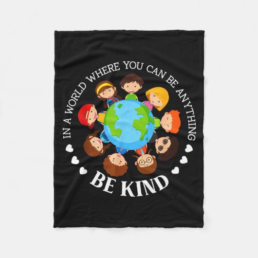 In een wereld wees aardige kinderen aarde wereld a fleece deken (Voorkant)